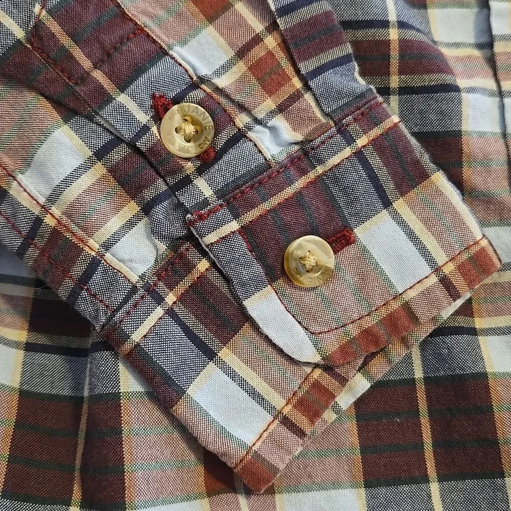 JANIE AND JACK PLAID OXFORD BUTTON DOWN DRESS SHIRT, SIZE 12-18 MONTHS